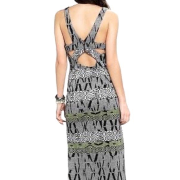 Silence & Noise Alice midi dress Ponte knit green black multicolor Print size L - Picture 2 of 15